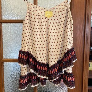 Maeve by Anthropologie Ruffle Patterned Tank Top